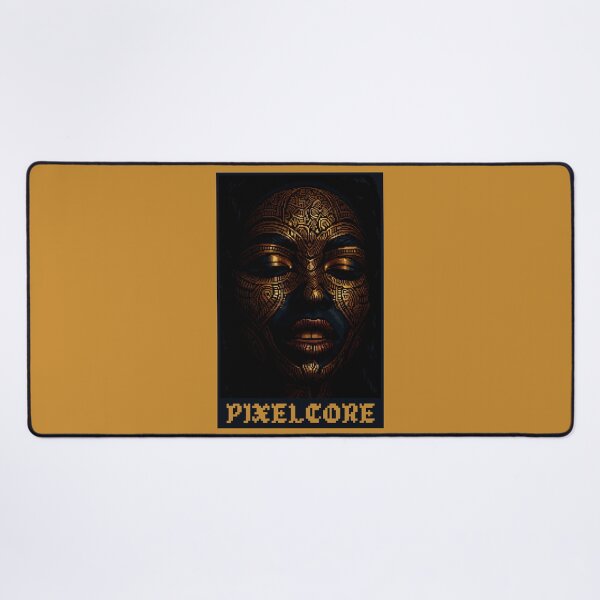 Item preview, Black and Gold African Woman Mask Pixel Art {PIXELCORE} designed and sold by PIXELCORE-TEE.