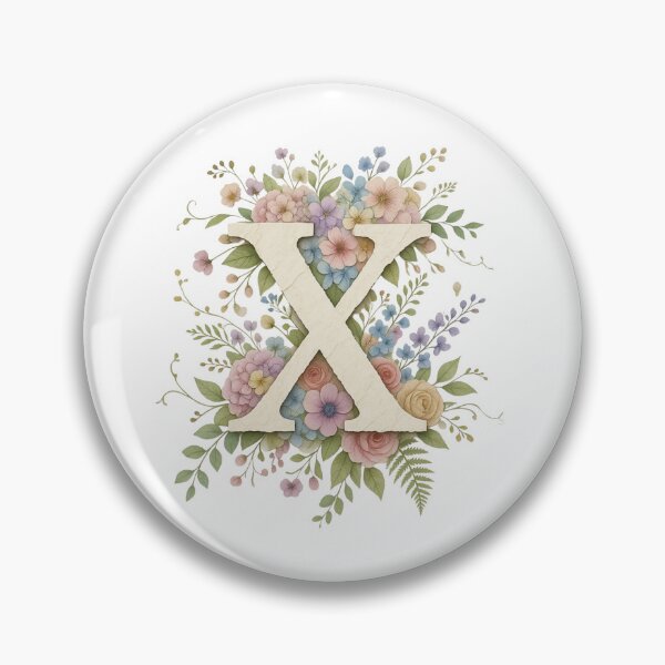 Item preview,  Floral Letter X Monogram Watercolor designed and sold by ITCHAWAWAA.