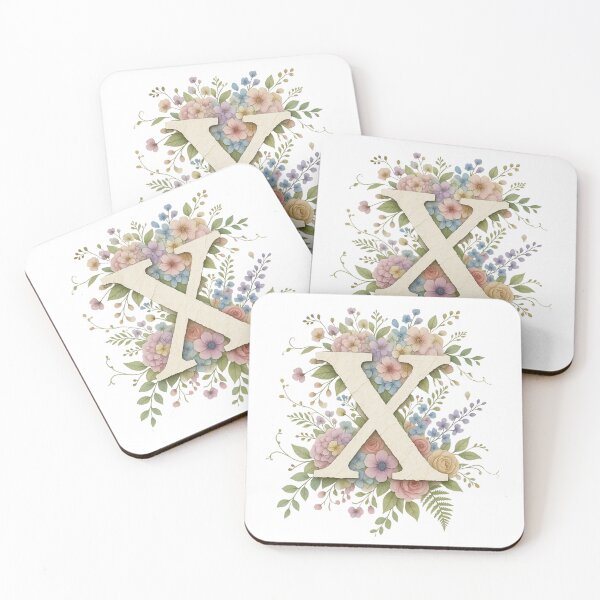Item preview,  Floral Letter X Monogram Watercolor designed and sold by ITCHAWAWAA.