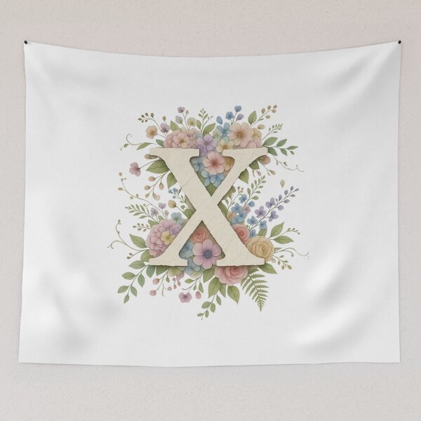 Item preview,  Floral Letter X Monogram Watercolor designed and sold by ITCHAWAWAA.