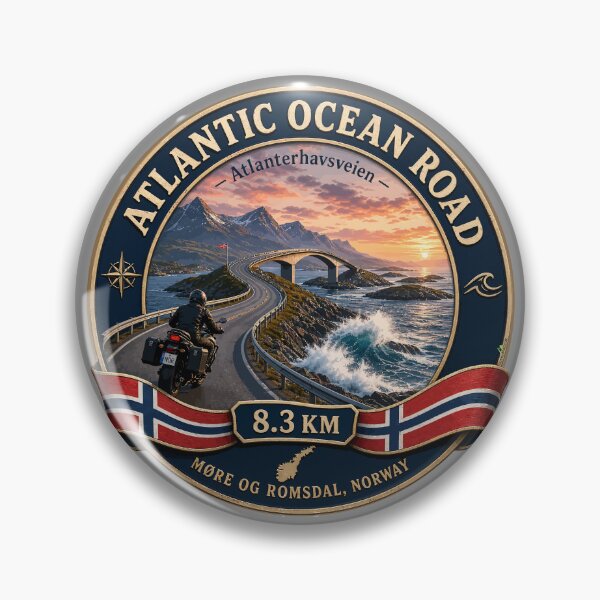 Item preview, Atlantic Ocean Road Norway Atlanterhavsvegen Sticker TShirt 14 designed and sold by OuterShellUK.