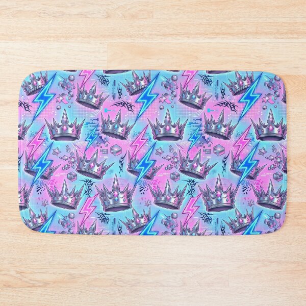 Item preview, Jagged Lightning Bolts & Spiked Crowns Y2K Cyber Pattern designed and sold by StickVerse by Owais.