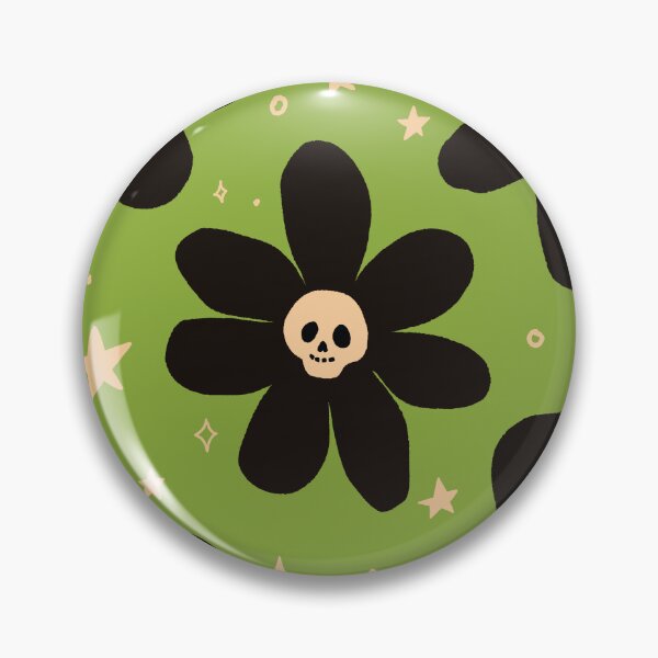 Item preview, Poison Green Skull Flower Halloween Pattern designed and sold by imaniko.