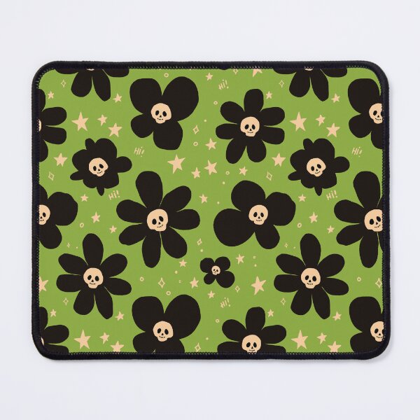 Item preview, Poison Green Skull Flower Halloween Pattern designed and sold by imaniko.