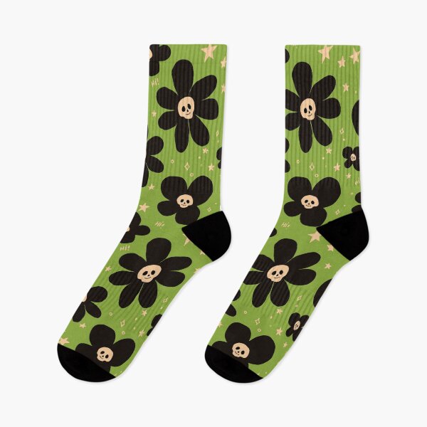 Item preview, Poison Green Skull Flower Halloween Pattern designed and sold by imaniko.