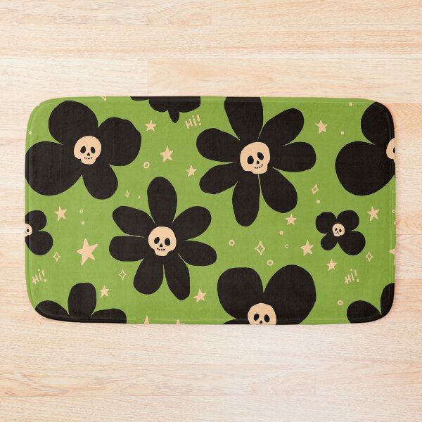 Item preview, Poison Green Skull Flower Halloween Pattern designed and sold by imaniko.