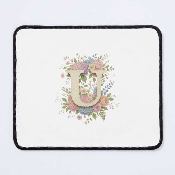 Item preview, Cream Letter U Floral Monogram designed and sold by ITCHAWAWAA.