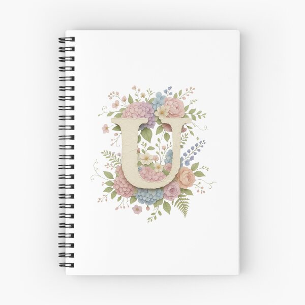 Item preview,  Cream Letter U Floral Monogram designed and sold by ITCHAWAWAA.