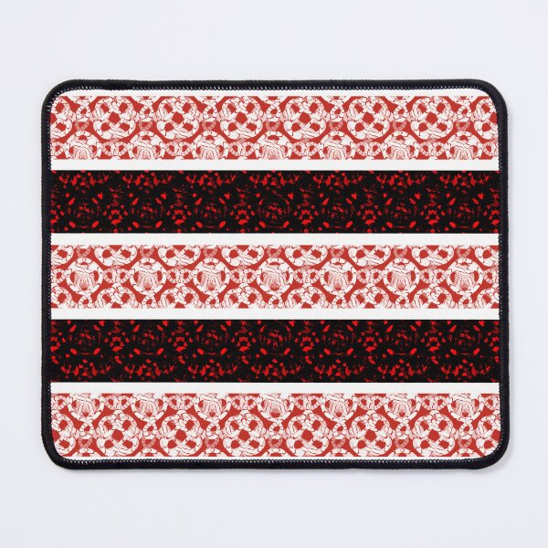 Item preview, Traditional Lace Border Pattern - Red and Black Gothic Geometric Fabric designed and sold by MAMA.art.Rio <Marsailhe_Milward>.