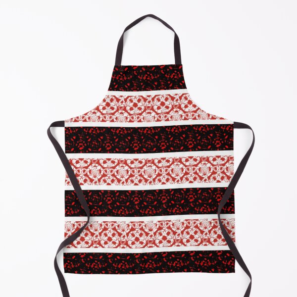 Item preview, Traditional Lace Border Pattern - Red and Black Gothic Geometric Fabric designed and sold by MAMA.art.Rio <Marsailhe_Milward>.