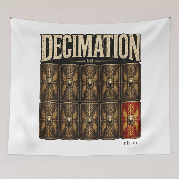 Item preview, Decimation Roman Legion Ancient Military Punishment designed and sold by Retr0Tshirts.
