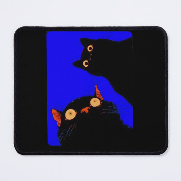 Item preview, Surprised feline cats on a blue background - Feline art illustration - Japanese anime manga designed and sold by Alba Forjanívea.