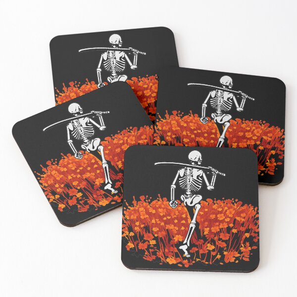 Item preview, Skeleton Warrior Wildflower Field Shirt | Samurai Running Design designed and sold by MOCH- ART.