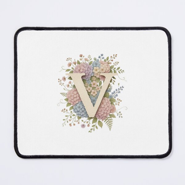 Item preview, Floral Letter V Monogram Watercolor designed and sold by ITCHAWAWAA.