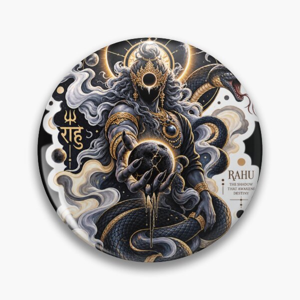 Item preview, Rahu: Lord of the Eclipse | Celestial Shadow Deity Sticker designed and sold by Ashutoshwarade.