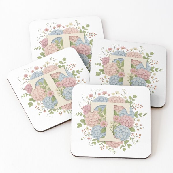 Item preview,  Cream Letter t Floral Monogram designed and sold by ITCHAWAWAA.