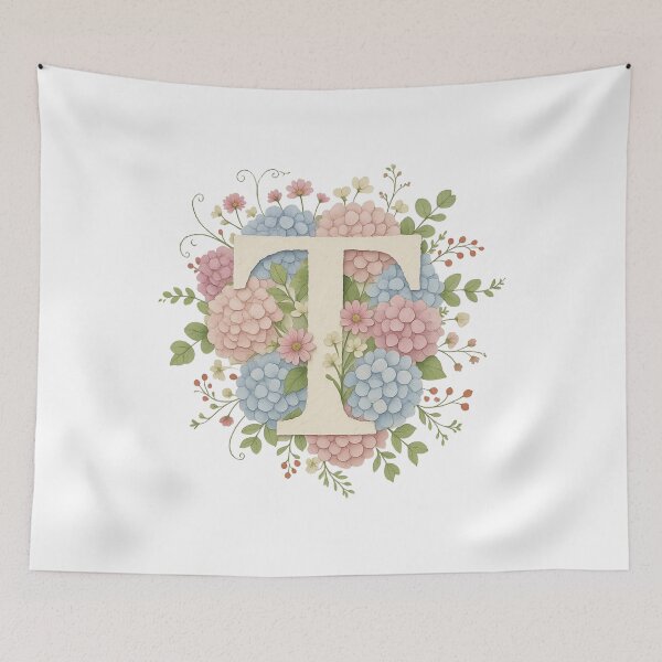 Item preview,  Cream Letter t Floral Monogram designed and sold by ITCHAWAWAA.