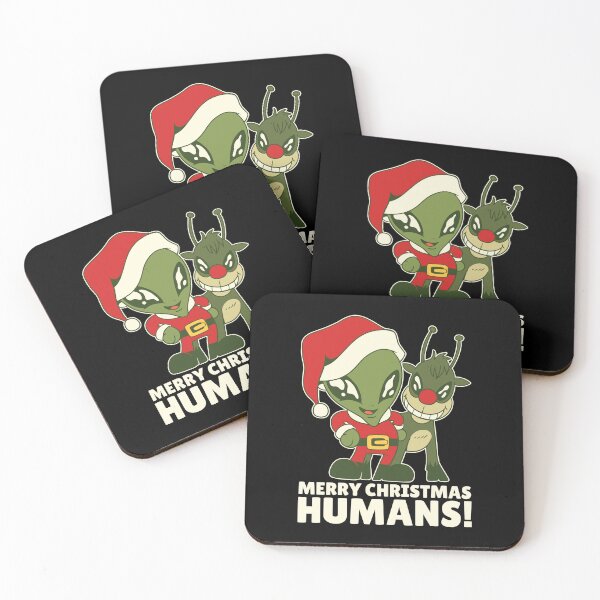 Item preview, Alien Santa With Elf Merry Christmas Humans Xmas Santa Claus designed and sold by Saad Akchich.