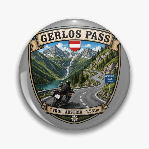 Item preview, Gerlos Alpine Road, Gerlos Alpenstraße Austria Motorcycle Sticker TShirt 07 designed and sold by OuterShellUK.