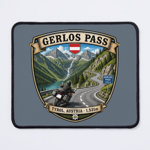 Item preview, Gerlos Alpine Road, Gerlos Alpenstraße Austria Motorcycle Sticker TShirt 07 designed and sold by OuterShellUK.
