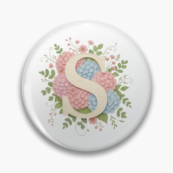 Item preview, Letter S Floral Botanical Initial Monogram designed and sold by ITCHAWAWAA.