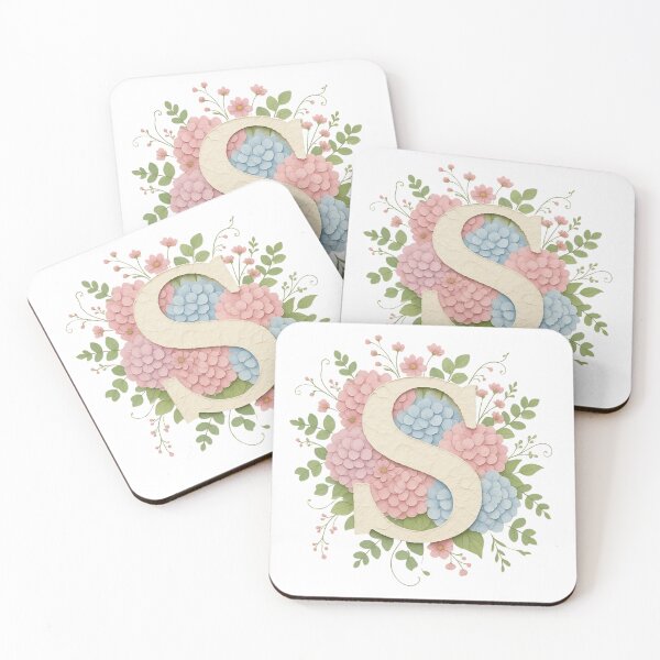 Item preview, Letter S Floral Botanical Initial Monogram designed and sold by ITCHAWAWAA.
