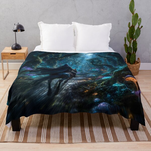 Item preview, Midnight Rider Through the Enchanted Forest – Dark Fantasy Horse Adventure designed and sold by DreamyWallVibes.