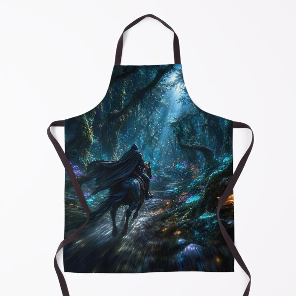 Item preview, Midnight Rider Through the Enchanted Forest – Dark Fantasy Horse Adventure designed and sold by DreamyWallVibes.
