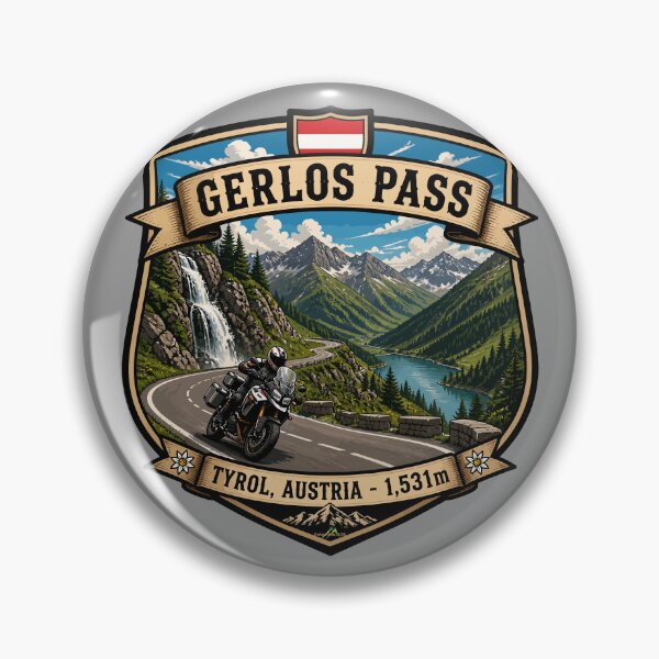 Item preview, Gerlos Alpine Road, Gerlos Alpenstraße Austria Motorcycle Sticker TShirt 08 designed and sold by OuterShellUK.