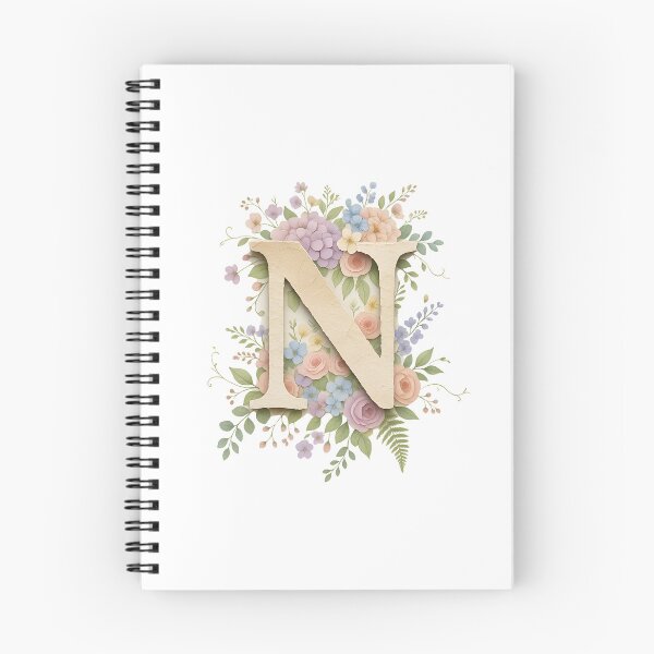 Item preview, Floral Letter N Monogram Watercolor designed and sold by ITCHAWAWAA.