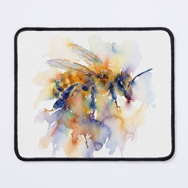 Item preview, Colorful Honey Bee Watercolor Portrait designed and sold by caracatita75.