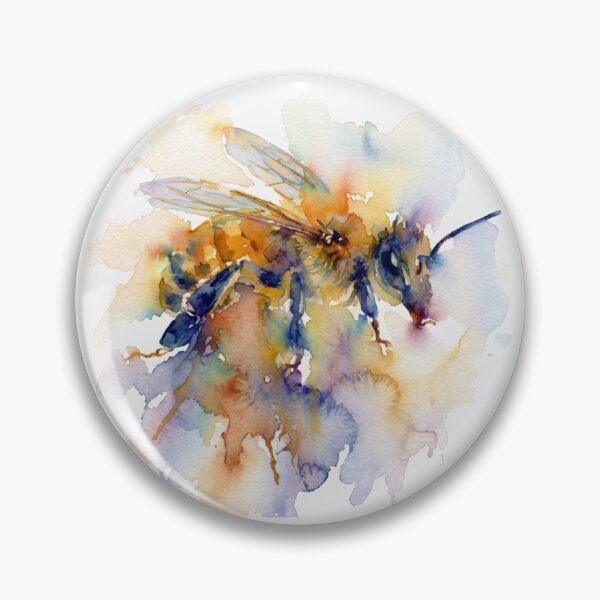 Item preview, Colorful Honey Bee Watercolor Portrait designed and sold by caracatita75.
