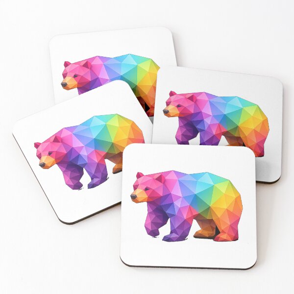 Item preview, Name: Prismatic Geometric Bear — Rainbow Low Poly Wildlife Art designed and sold by SunilVault.
