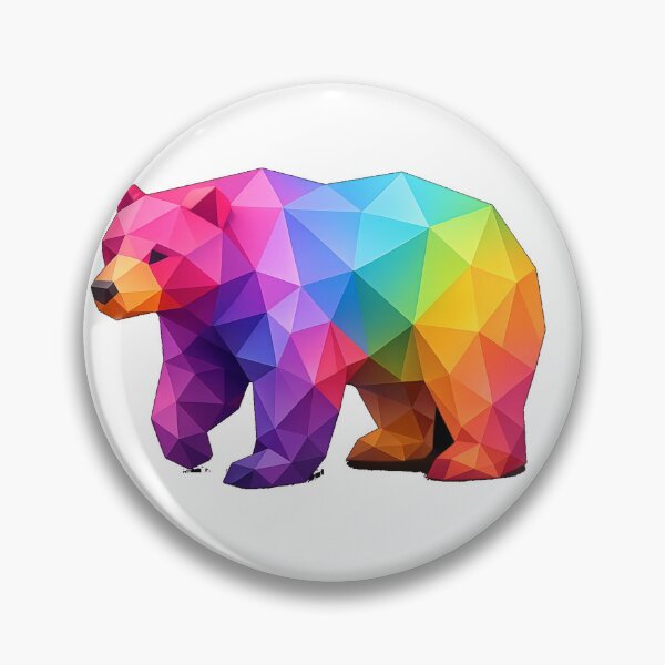 Item preview, Name: Prismatic Geometric Bear — Rainbow Low Poly Wildlife Art designed and sold by SunilVault.