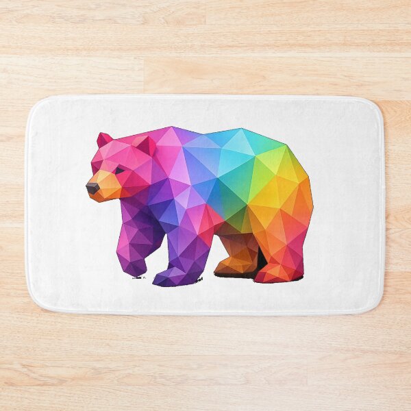 Item preview, Name: Prismatic Geometric Bear — Rainbow Low Poly Wildlife Art designed and sold by SunilVault.