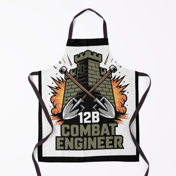 Item preview, 12B Combat Engineer — Castle Tower Emblem with Crossed Shovels and Explosion Military MOS Graphic designed and sold by GFamilyC.
