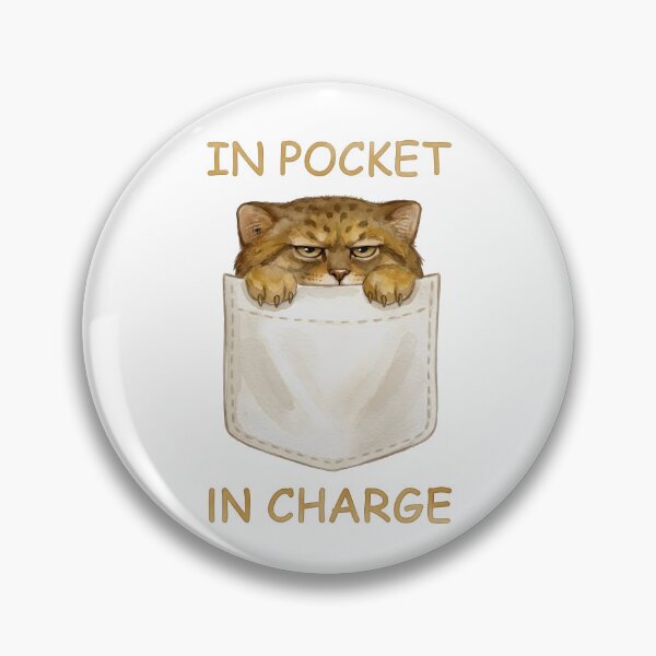 Item preview, Watercolor Pallas Cat in Pocket - In Pocket In Charge designed and sold by PawtopiaArt.