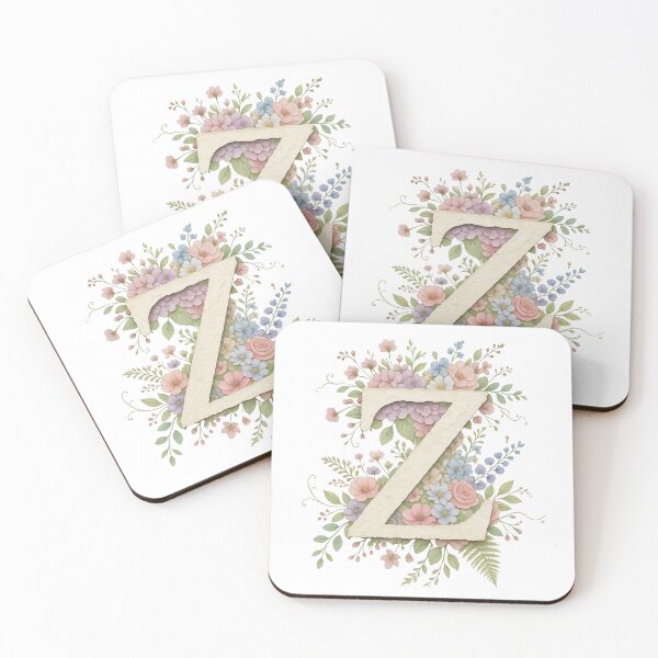Item preview, Cream Letter Z Floral Monogram designed and sold by ITCHAWAWAA.