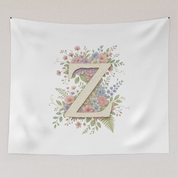 Item preview, Cream Letter Z Floral Monogram designed and sold by ITCHAWAWAA.