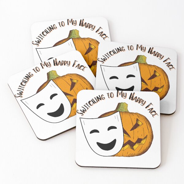 Item preview, Grumpy Jack O' Lantern Switching to My Happy Face Mask designed and sold by SunandShade.