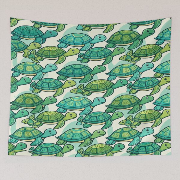 Item preview, Endless Rows of Swimming Cartoon Turtles designed and sold by Solomon-Ent-144.