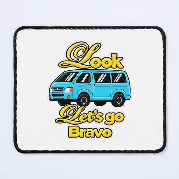 Item preview, Look Let’s Go Bravo – Blue Van Road Trip Adventure designed and sold by Marilia Rosado Studio.