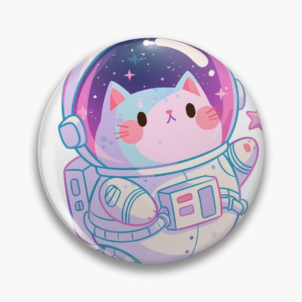 Item preview, Waving Kawaii astronaut cat with stars designed and sold by Artdavesalzburg.