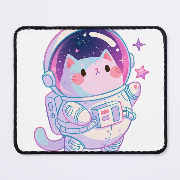 Item preview, Waving Kawaii astronaut cat with stars designed and sold by Artdavesalzburg.