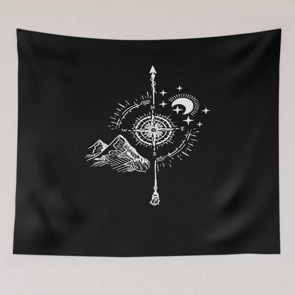 Item preview, Celestial Compass Shirt, Vintage Mountain Moon Graphic Tee, Adventure Wanderlust Shirt, Astrology Outdoor Gift, Hiking Tee designed and sold by Blebaylem.