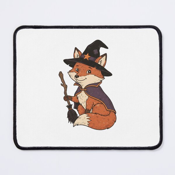 Item preview, Cute Witch Fox – Magical Woodland Halloween - Fox Witch Riding a Broom designed and sold by SOUFIANE1991.