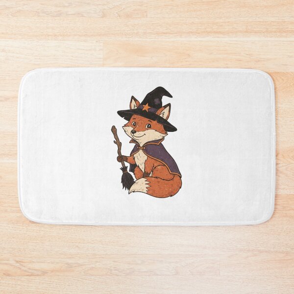 Item preview, Cute Witch Fox – Magical Woodland Halloween - Fox Witch Riding a Broom designed and sold by SOUFIANE1991.