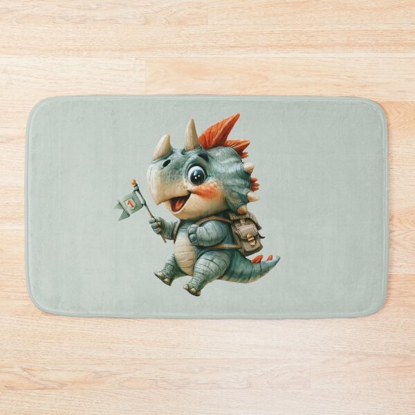 Item preview, Cute Watercolor Baby Dinosaur with Backpack and School Flag - Back to School Clipart designed and sold by NadinArtStudio.