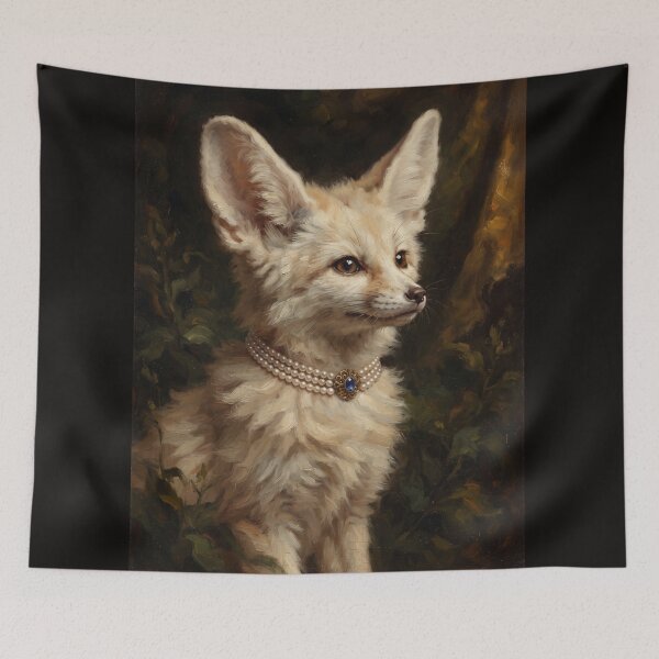 Item preview, Royal Fennec Fox Sapphire Pearl Choker designed and sold by The Real Beast Art.