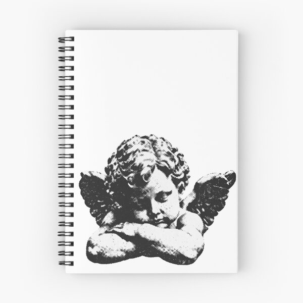 Item preview, Sleeping Cherub Love Angel Statue Halftone Vintage designed and sold by HexRelic.